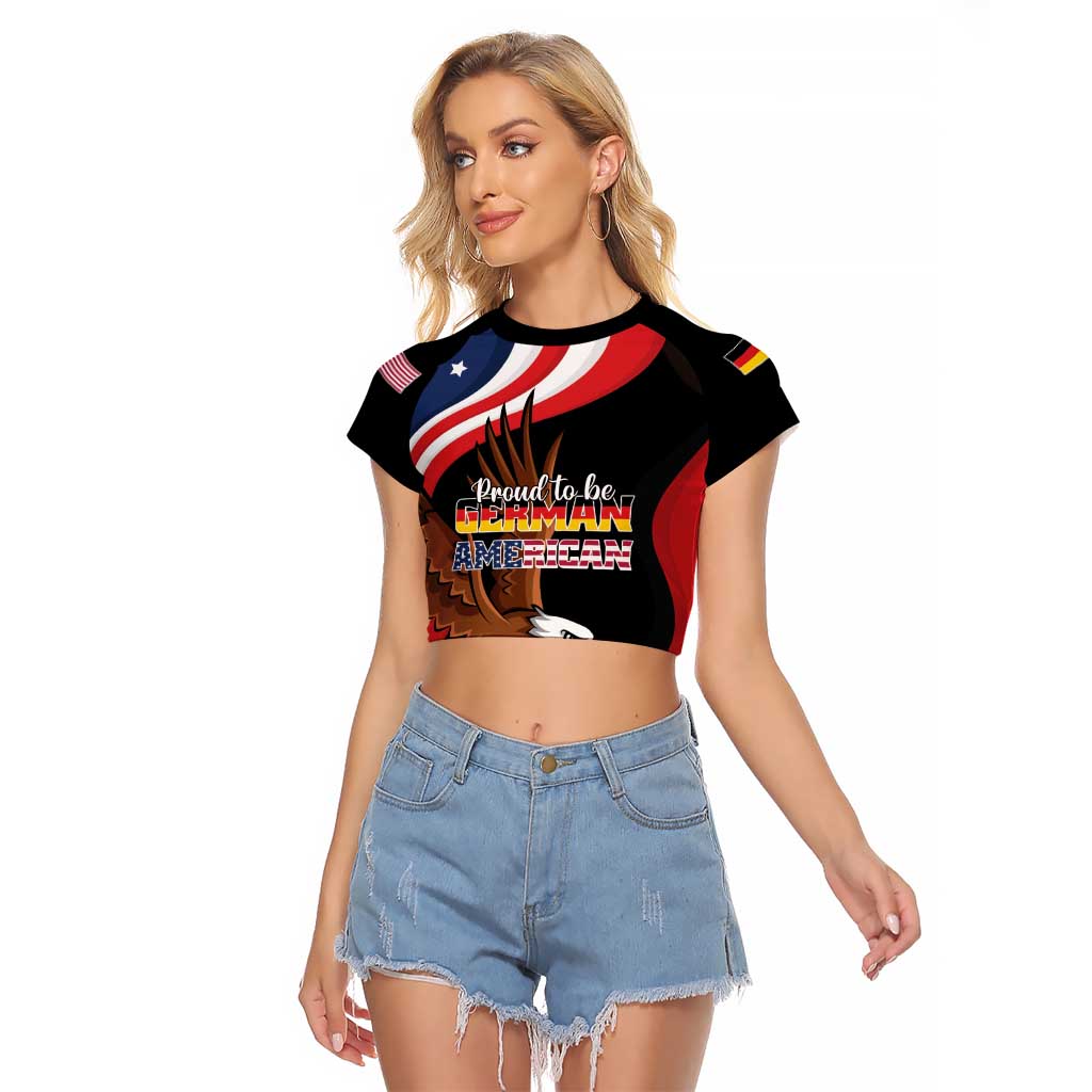 Personalized Proud to be German-American Raglan Cropped T Shirt Eagle Heritage Month - Wonder Print Shop