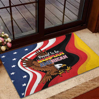 German-American eagle rubber doormat with wavy flag graphic and eagle head