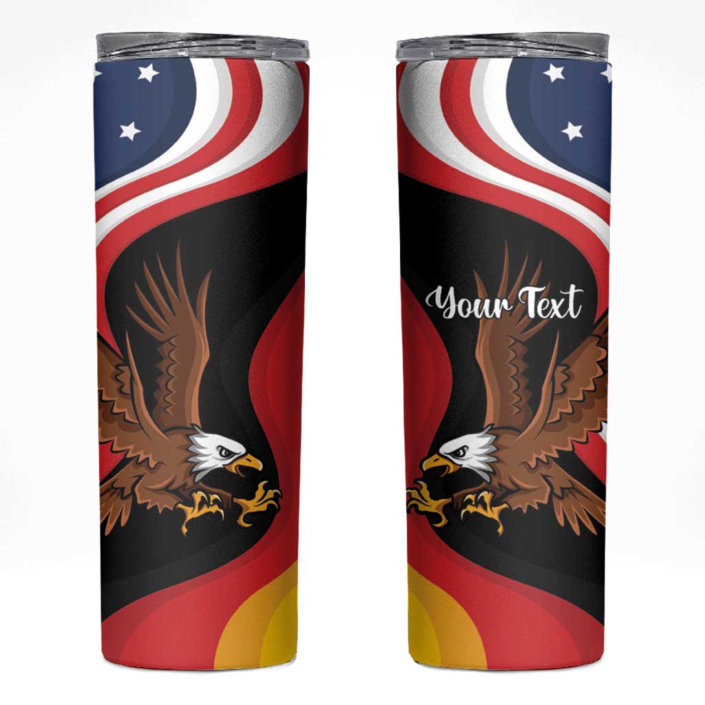 Personalized Proud to be German - American Skinny Tumbler Eagle Heritage Month