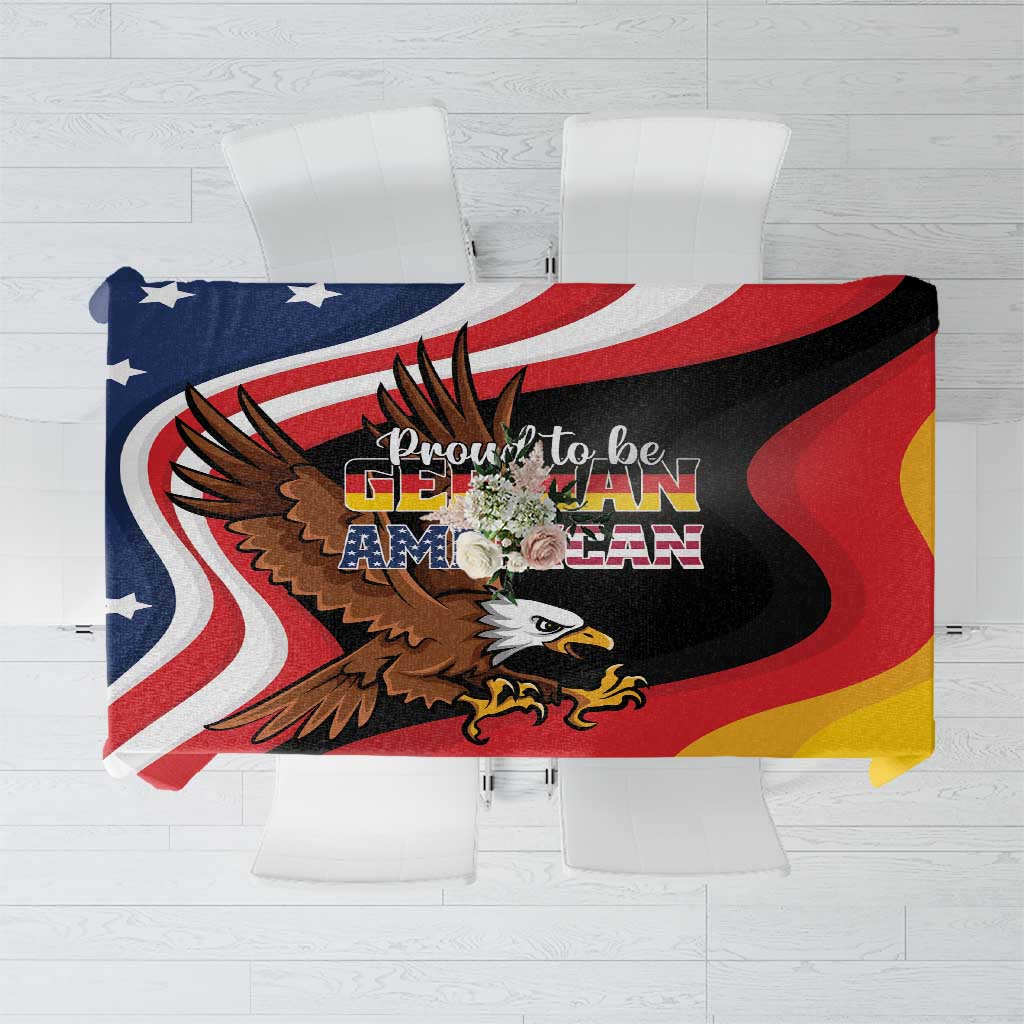 Eagle heritage tablecloth with German flag red, yellow, and black graphic center