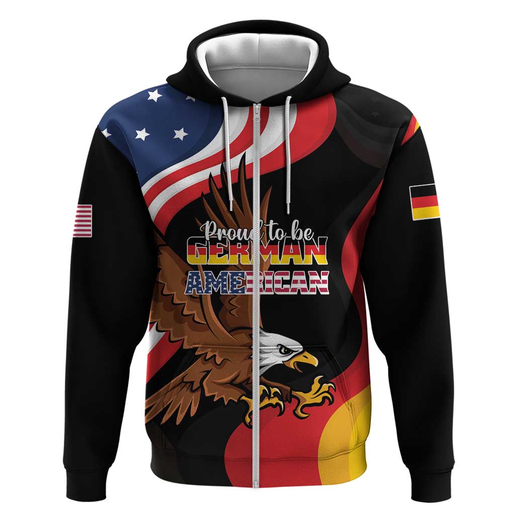 Personalized Proud to be German-American Zip Hoodie Eagle Heritage Month