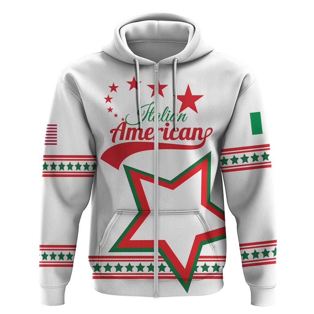 Personalized Italian-American Heritage Month Zip Hoodie Starlight Simple Style - Wonder Print Shop