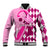 Personalised Think Pink Baseball Jacket Golf Argyle Pattern Breast Cancer Awareness - Wonder Print Shop