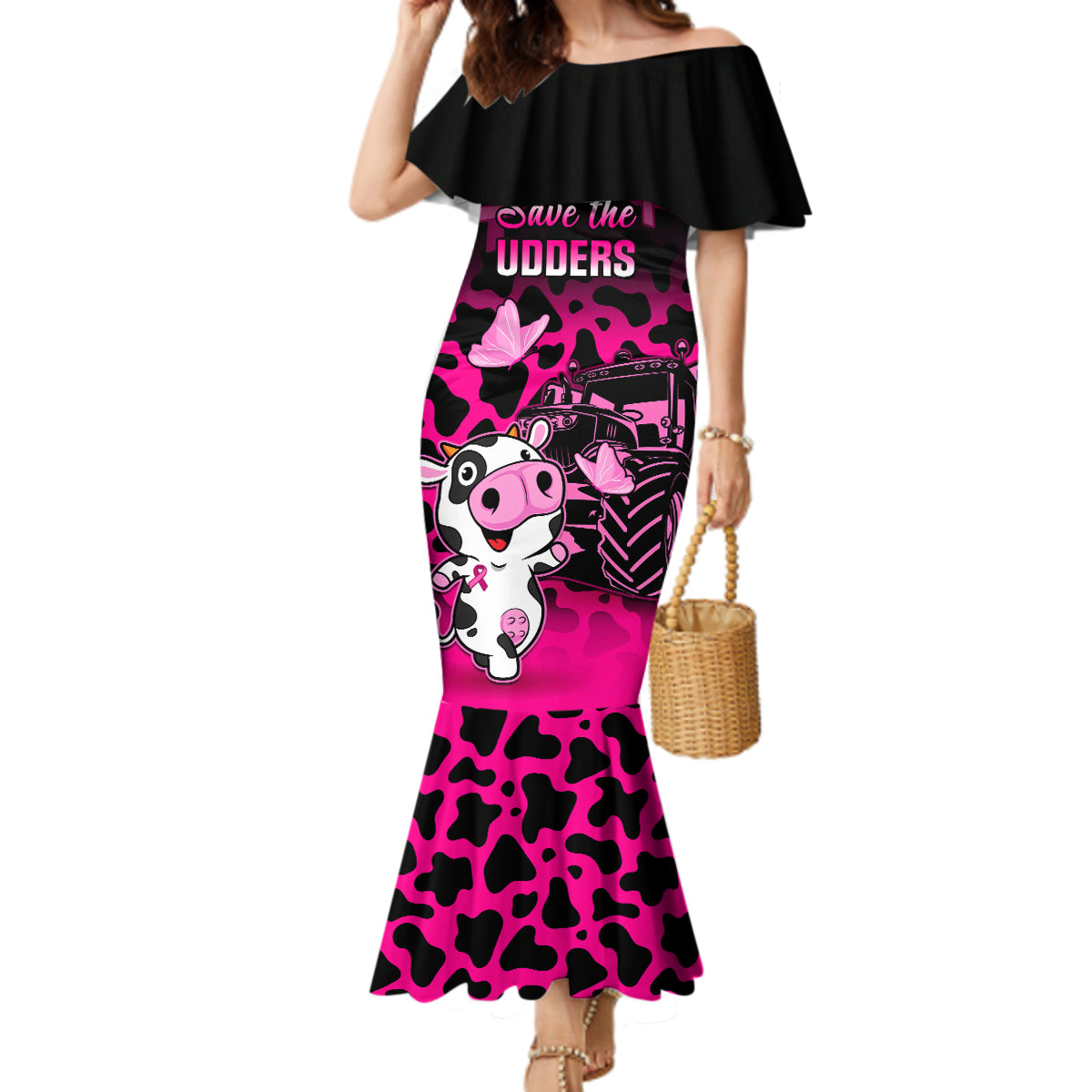 Personalised Save The Udders Mermaid Dress Farmer Day Breast Cancer Awareness - Wonder Print Shop