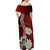 Latvia Independence Day Off Shoulder Maxi Dress Latvijas White Wagtail With Daisy Flowers - Wonder Print Shop