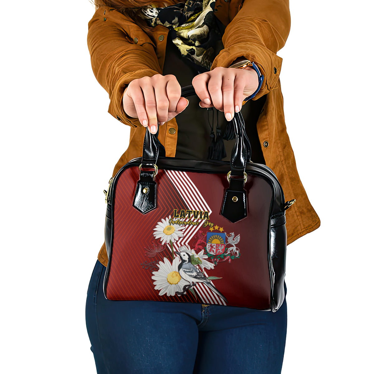 latvia-independence-day-shoulder-handbag-latvijas-white-wagtail-with-daisy-flowers