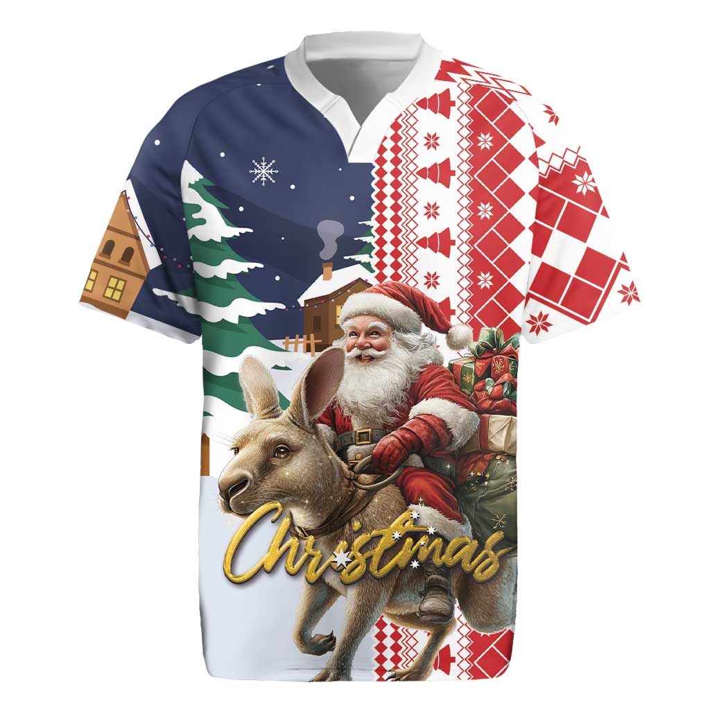 Kangaroo Australia Christmas Rugby Jersey Xmas Pattern