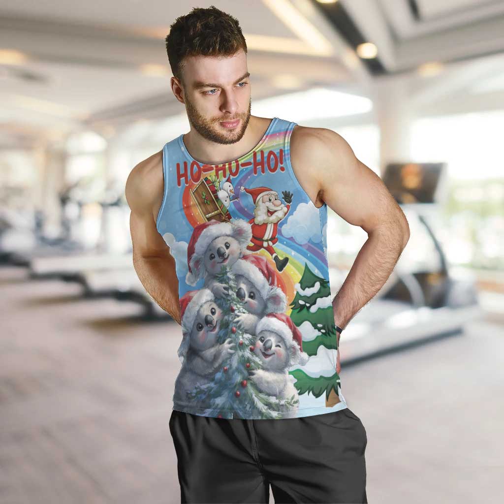 Personalised Australia Koala Christmas Men Tank Top Santa Claus Ho Ho Ho - Wonder Print Shop