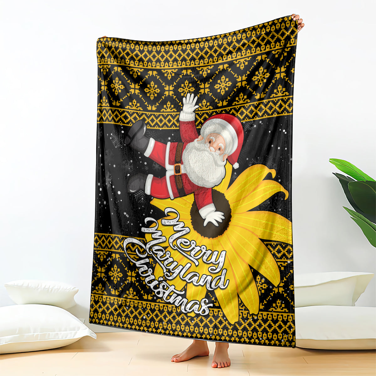 maryland-christmas-blanket-santa-claus-with-black-eyed-susan-flower