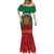 morocco-proclamation-day-mermaid-dress-marruecos-coat-of-arms-roses-pattern