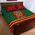 Morocco Proclamation Day Quilt Bed Set Marruecos Coat of Arms Roses Pattern - Wonder Print Shop