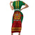 morocco-proclamation-day-short-sleeve-bodycon-dress-marruecos-coat-of-arms-roses-pattern