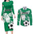 Nigeria Football Couples Matching Long Sleeve Bodycon Dress and Long Sleeve Button Shirt Go Super Eagles - Wonder Print Shop