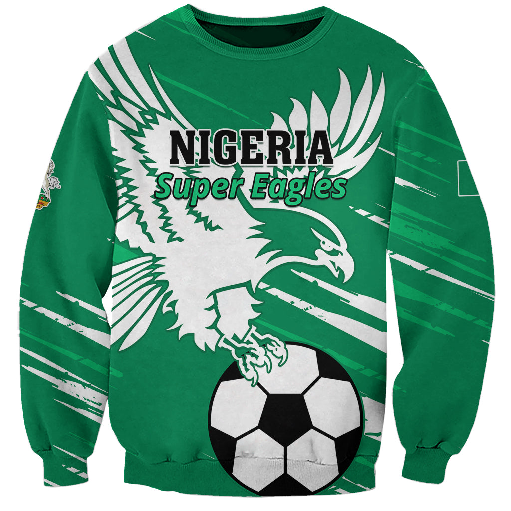 Green Nigeria Super Eagles sweatshirt with eagle and soccer ball front graphic