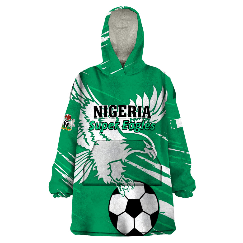 Nigeria Football Wearable Blanket Hoodie Go Super Eagles - Wonder Print Shop