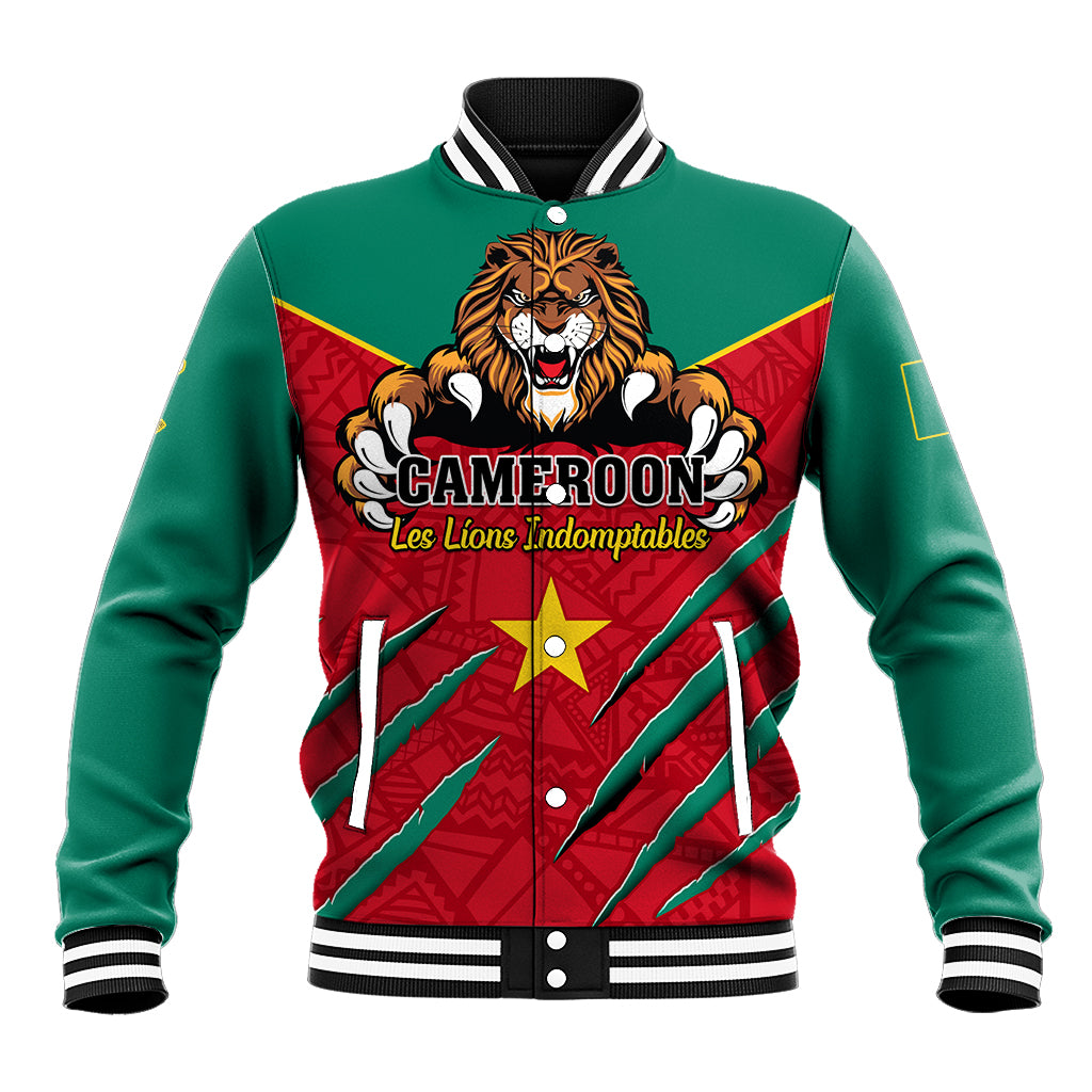 Cameroon Football Baseball Jacket Go Les Lions Indomptables - Wonder Print Shop