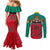 Cameroon Football Couples Matching Mermaid Dress and Long Sleeve Button Shirt Go Les Lions Indomptables