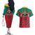 Cameroon Football Couples Matching Off The Shoulder Long Sleeve Dress and Hawaiian Shirt Go Les Lions Indomptables - Wonder Print Shop