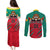 Cameroon Football Couples Matching Puletasi and Long Sleeve Button Shirt Go Les Lions Indomptables - Wonder Print Shop