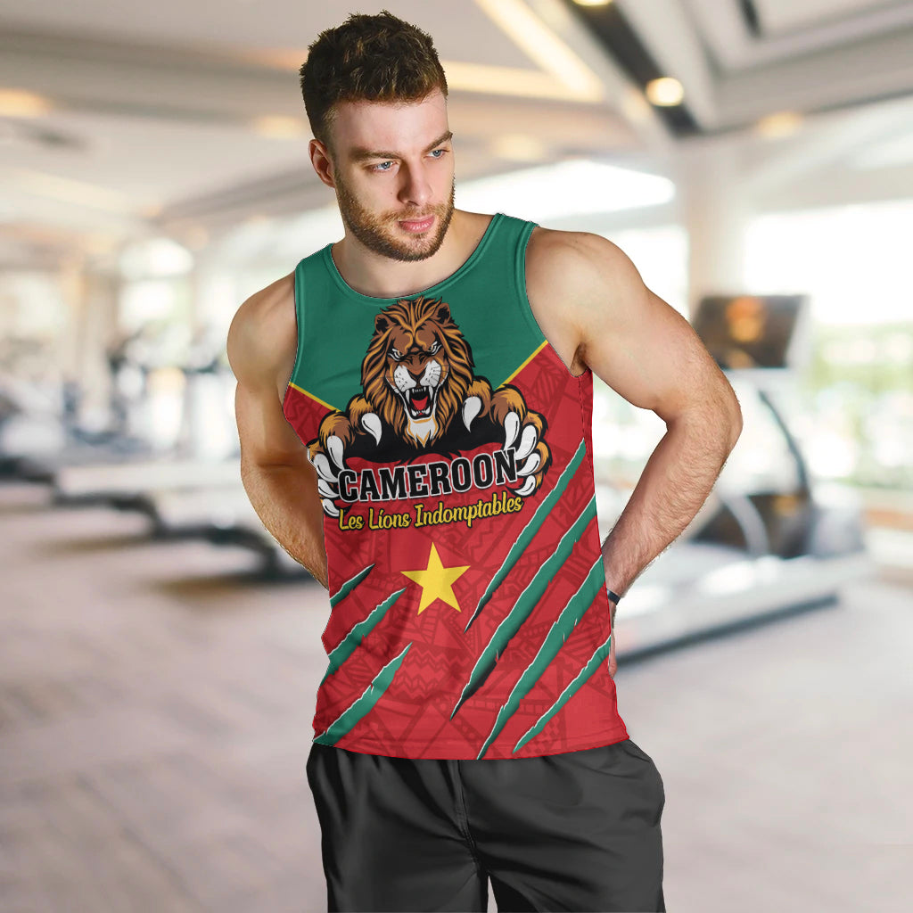 Cameroon Football Men Tank Top Go Les Lions Indomptables - Wonder Print Shop