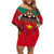 Cameroon Football Off Shoulder Short Dress Go Les Lions Indomptables - Wonder Print Shop