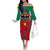 Cameroon Football Off The Shoulder Long Sleeve Dress Go Les Lions Indomptables - Wonder Print Shop