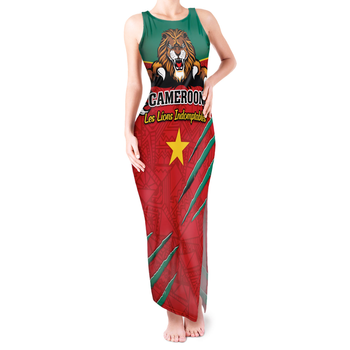 Cameroon Football Tank Maxi Dress Go Les Lions Indomptables - Wonder Print Shop