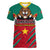 Cameroon Football Women V Neck T Shirt Go Les Lions Indomptables - Wonder Print Shop