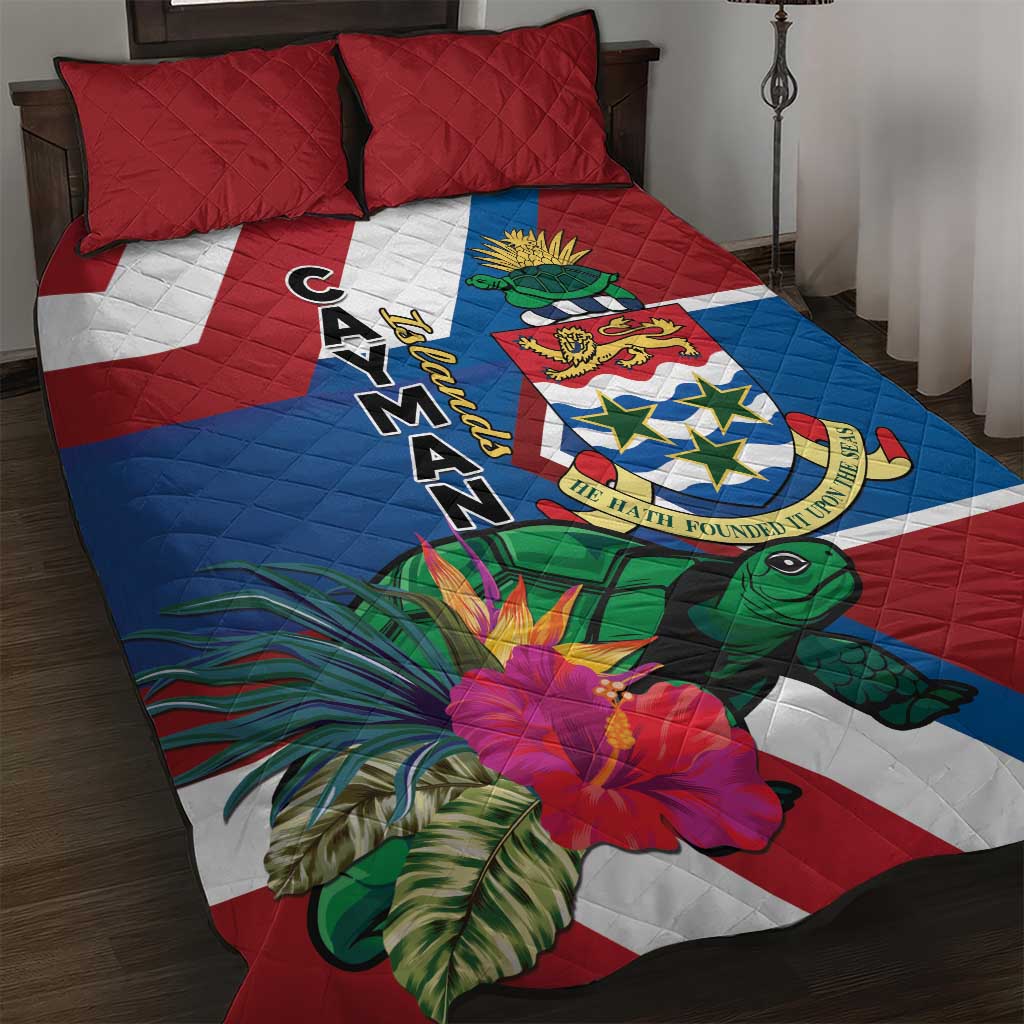 Cayman Islands Quilt Bed Set Tropical Green Turtle