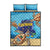 Grand Cayman Map Sea Turtle Quilt Bed Set Ocean Vibes