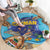 Grand Cayman Map Sea Turtle Round Carpet Ocean Vibes