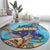 Grand Cayman Map Sea Turtle Round Carpet Ocean Vibes