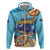 Grand Cayman Map Sea Turtle Zip Hoodie Ocean Vibes