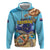 Grand Cayman Map Sea Turtle Zip Hoodie Ocean Vibes