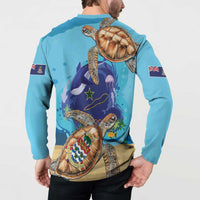 Cayman Brac Map Sea Turtle Button Sweatshirt Ocean Vibes