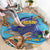 Cayman Brac Map Sea Turtle Round Carpet Ocean Vibes