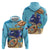 Cayman Brac Map Sea Turtle Zip Hoodie Ocean Vibes