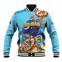 Little Cayman Map Sea Turtle Baseball Jacket Ocean Vibes