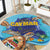 Little Cayman Map Sea Turtle Round Carpet Ocean Vibes