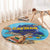 Little Cayman Map Sea Turtle Round Carpet Ocean Vibes