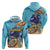 Little Cayman Map Sea Turtle Zip Hoodie Ocean Vibes