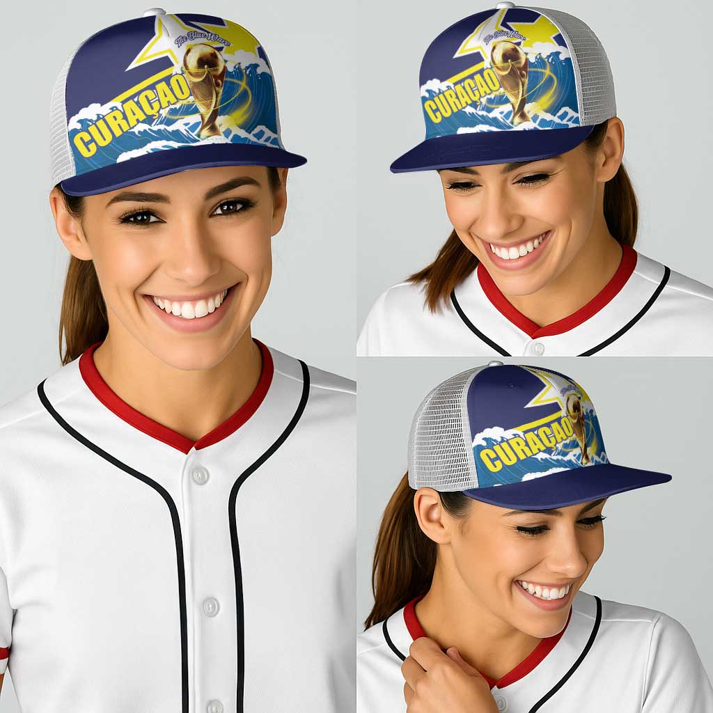Football 2026 Curacao Baseball Net Cap The Blue Wave Come On