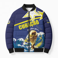 Custom Football 2026 Curacao Bomber Puffer Jacket The Blue Wave Come On