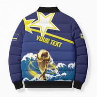 Custom Football 2026 Curacao Bomber Puffer Jacket The Blue Wave Come On