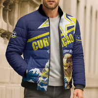Custom Football 2026 Curacao Bomber Puffer Jacket The Blue Wave Come On