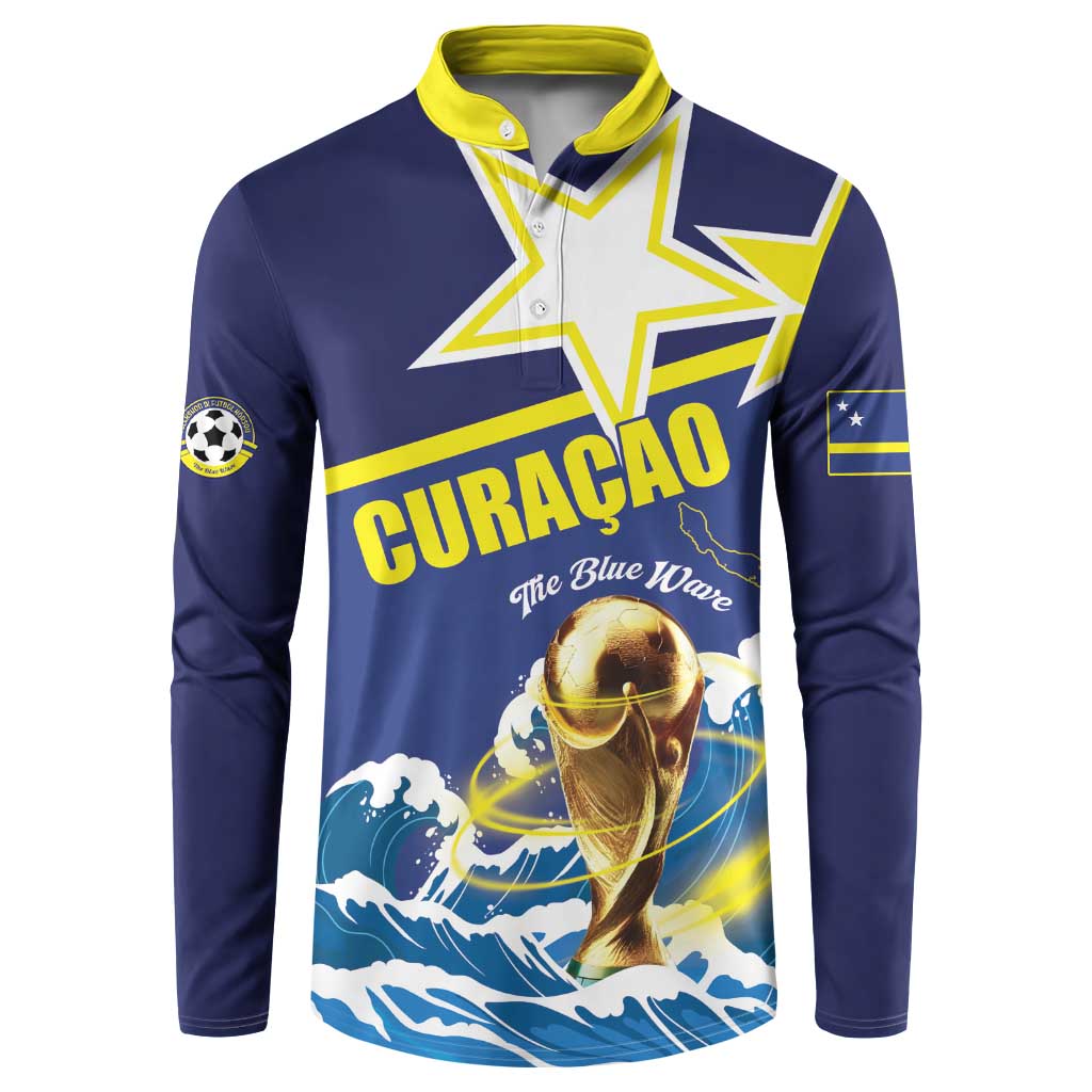 Custom Football 2026 Curacao Button Sweatshirt The Blue Wave Come On