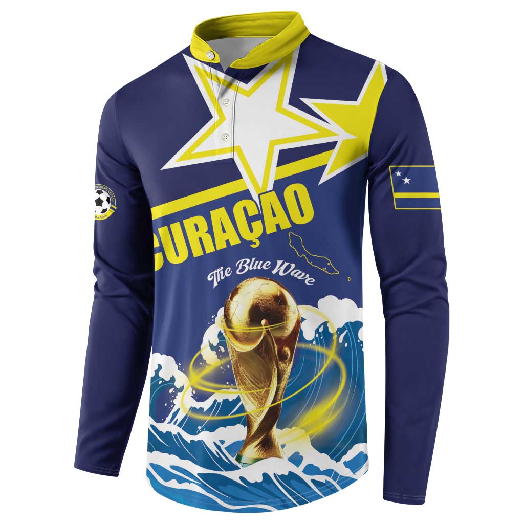 Custom Football 2026 Curacao Button Sweatshirt The Blue Wave Come On