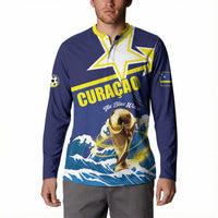 Custom Football 2026 Curacao Button Sweatshirt The Blue Wave Come On