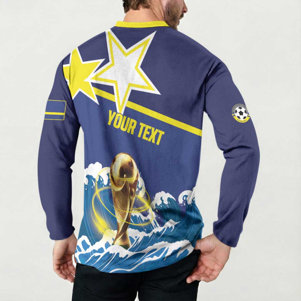 Custom Football 2026 Curacao Button Sweatshirt The Blue Wave Come On