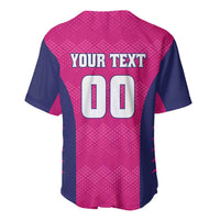 Pink and navy cricket jersey back, YOUR TEXT with number 00